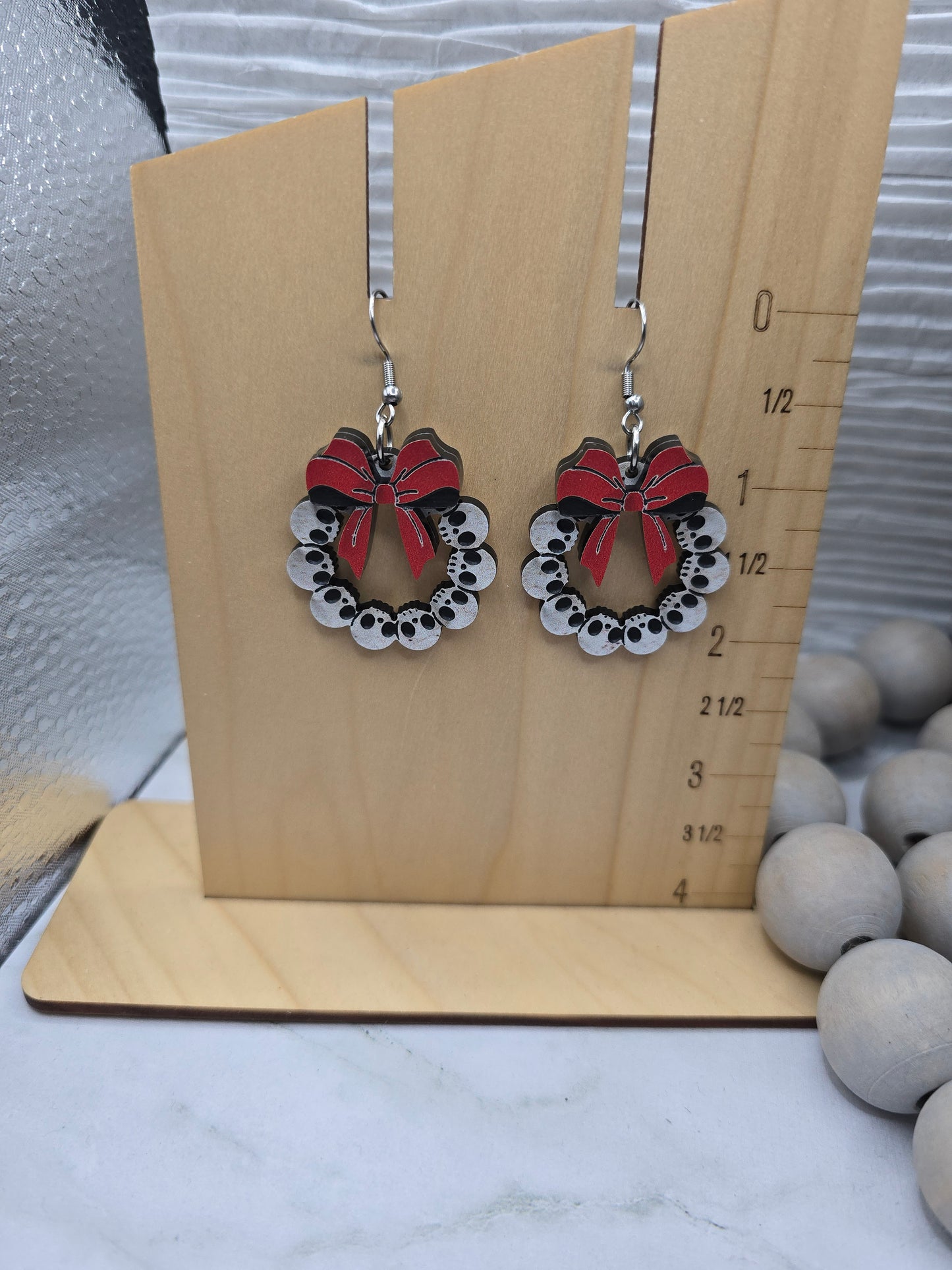 Skull Wreath Layered Earrings