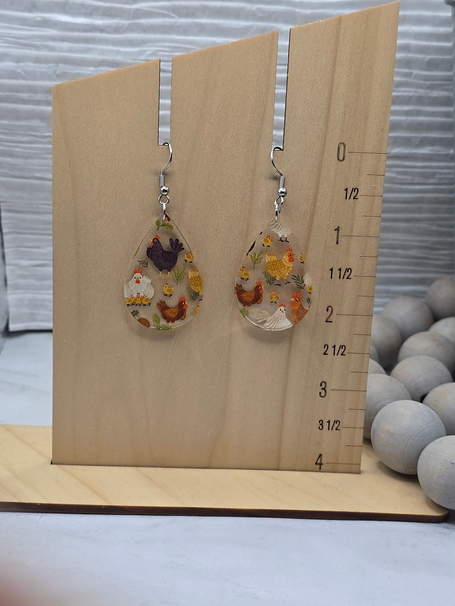 Chicken Teardrop Earrings