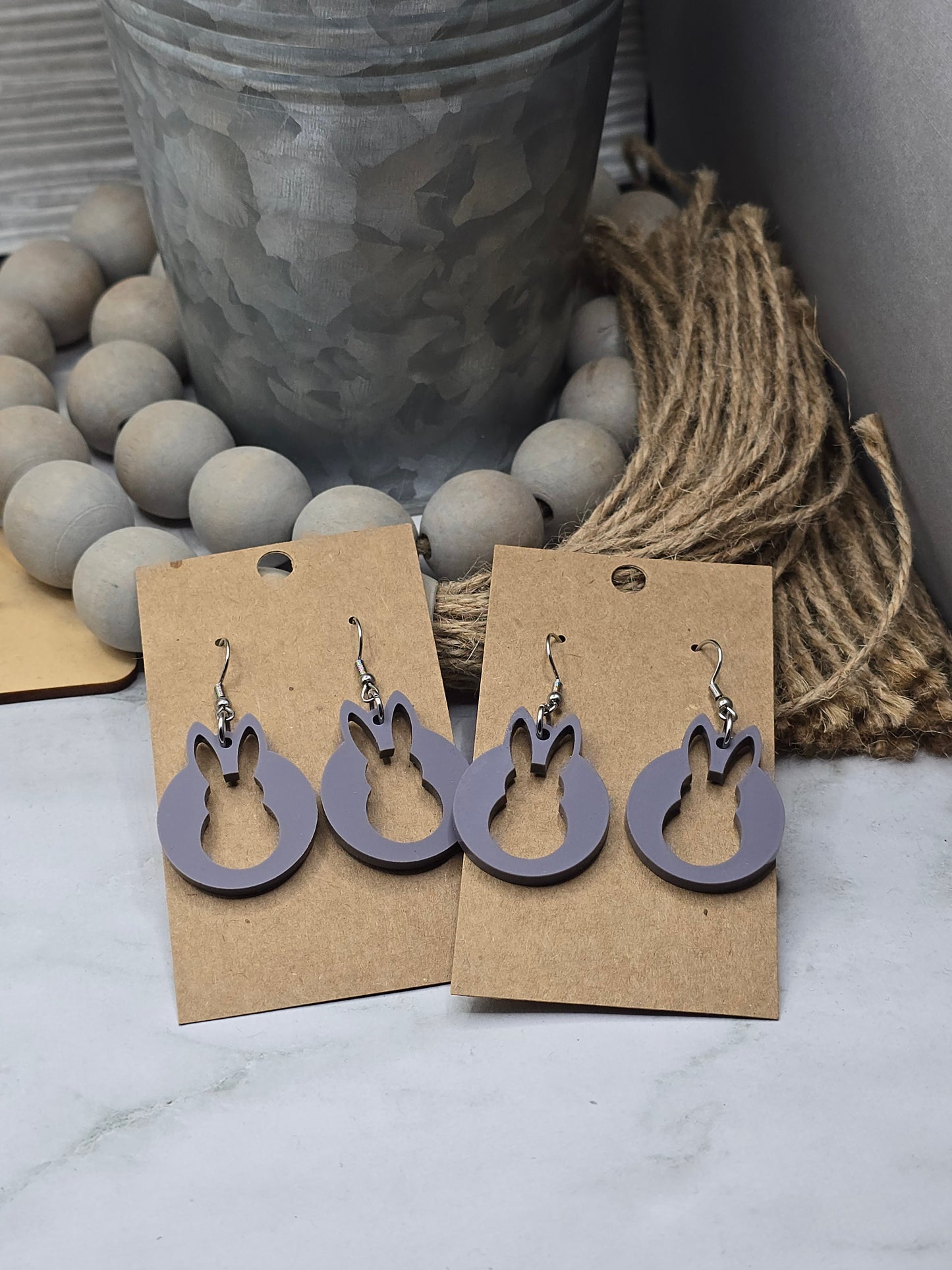 Matte Purple Bunny Earrings