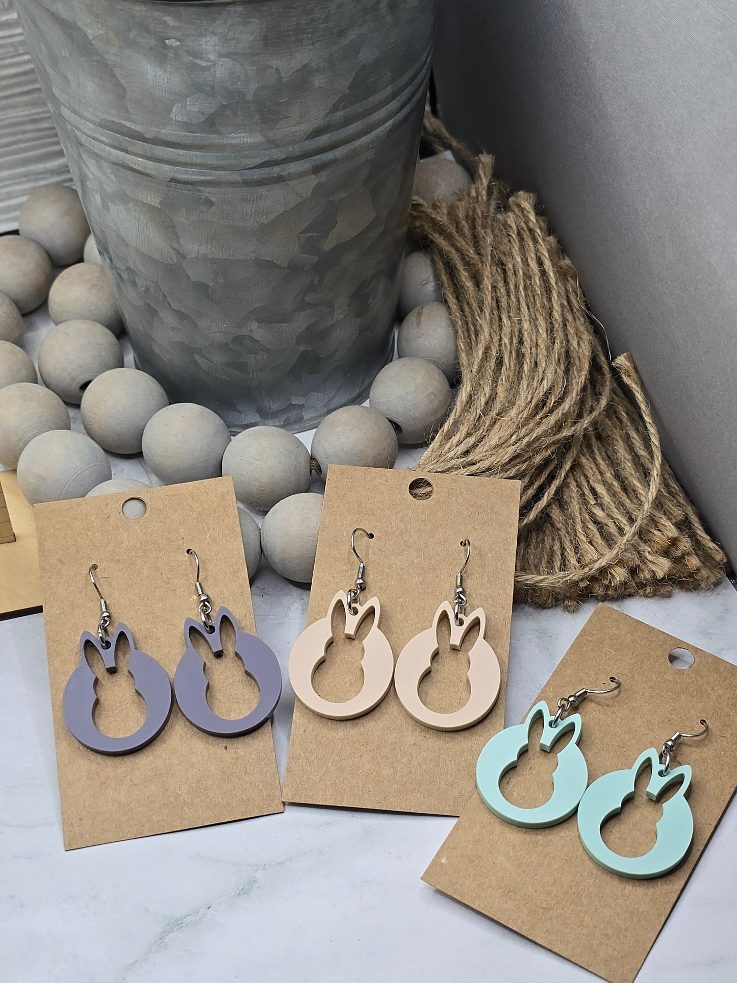 Matte Blue Bunny Earrings
