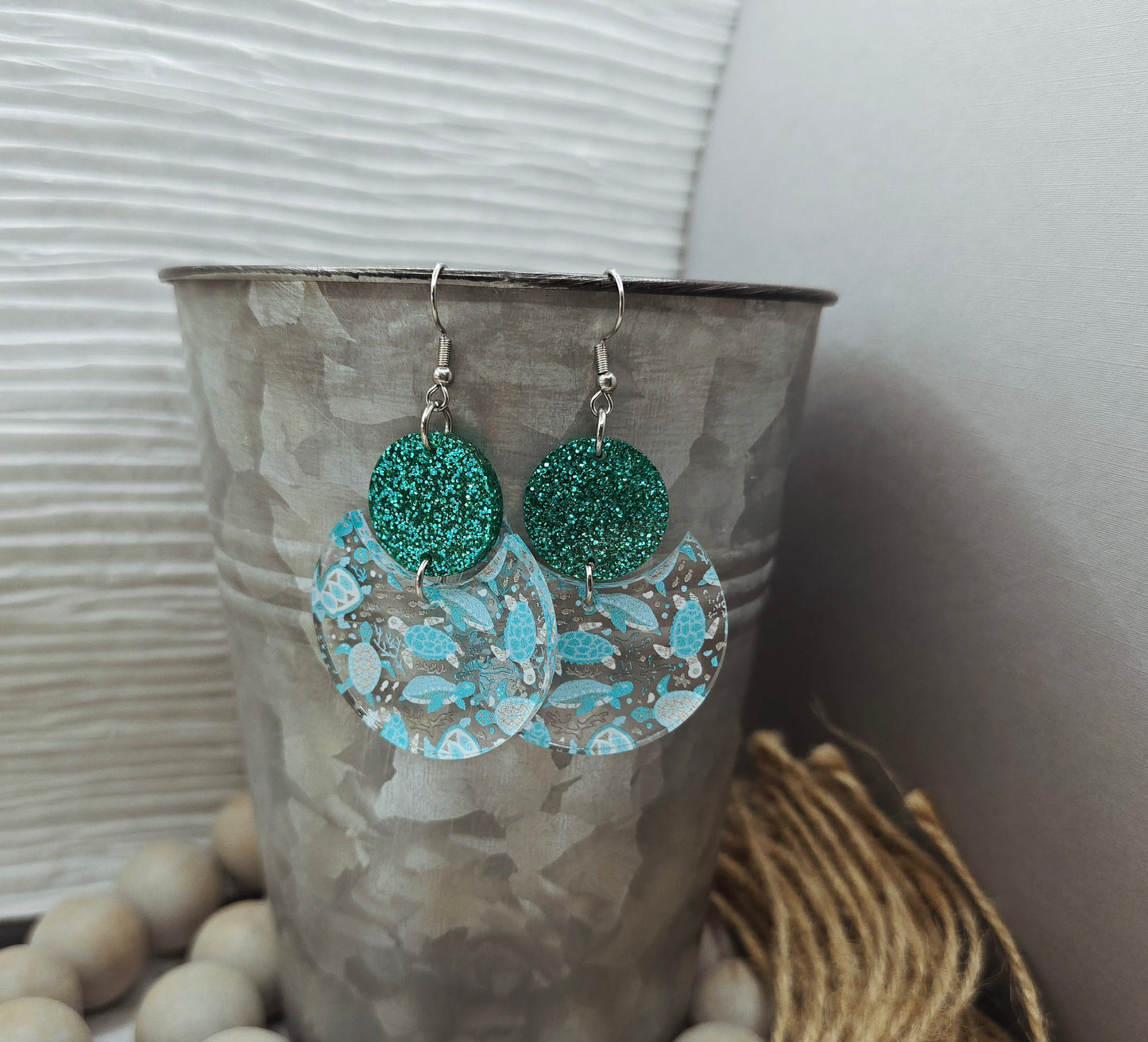 Turtle Stacked Circle Earrings
