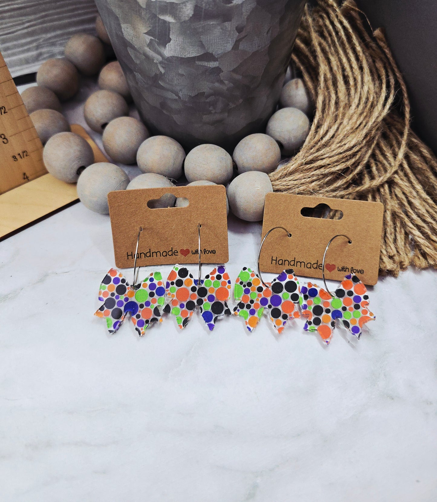 Halloween Dot Bow Earrings
