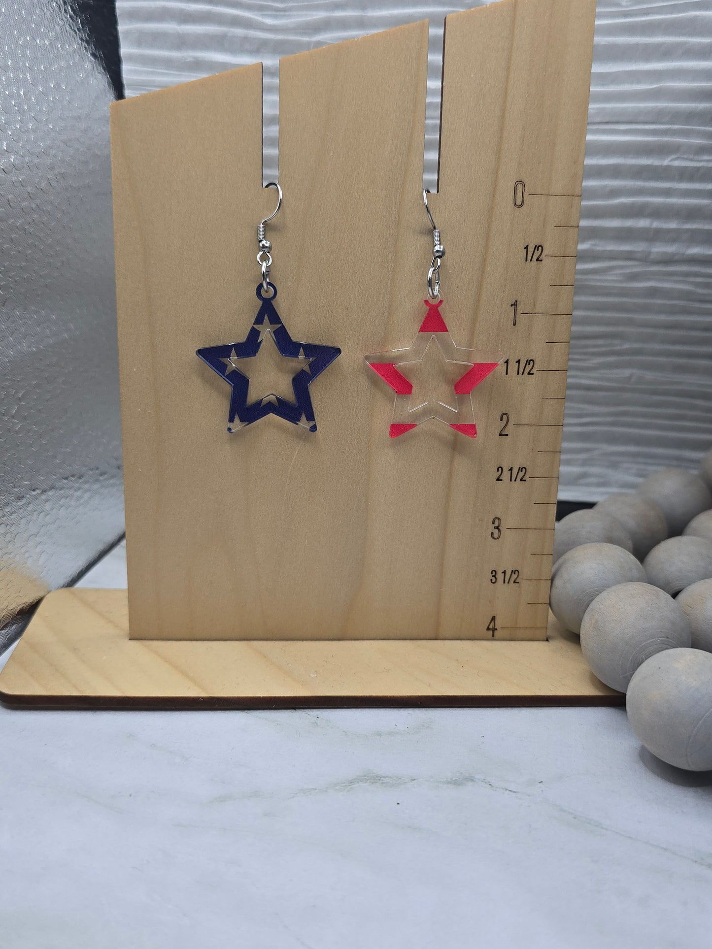 Flag Star Earrings