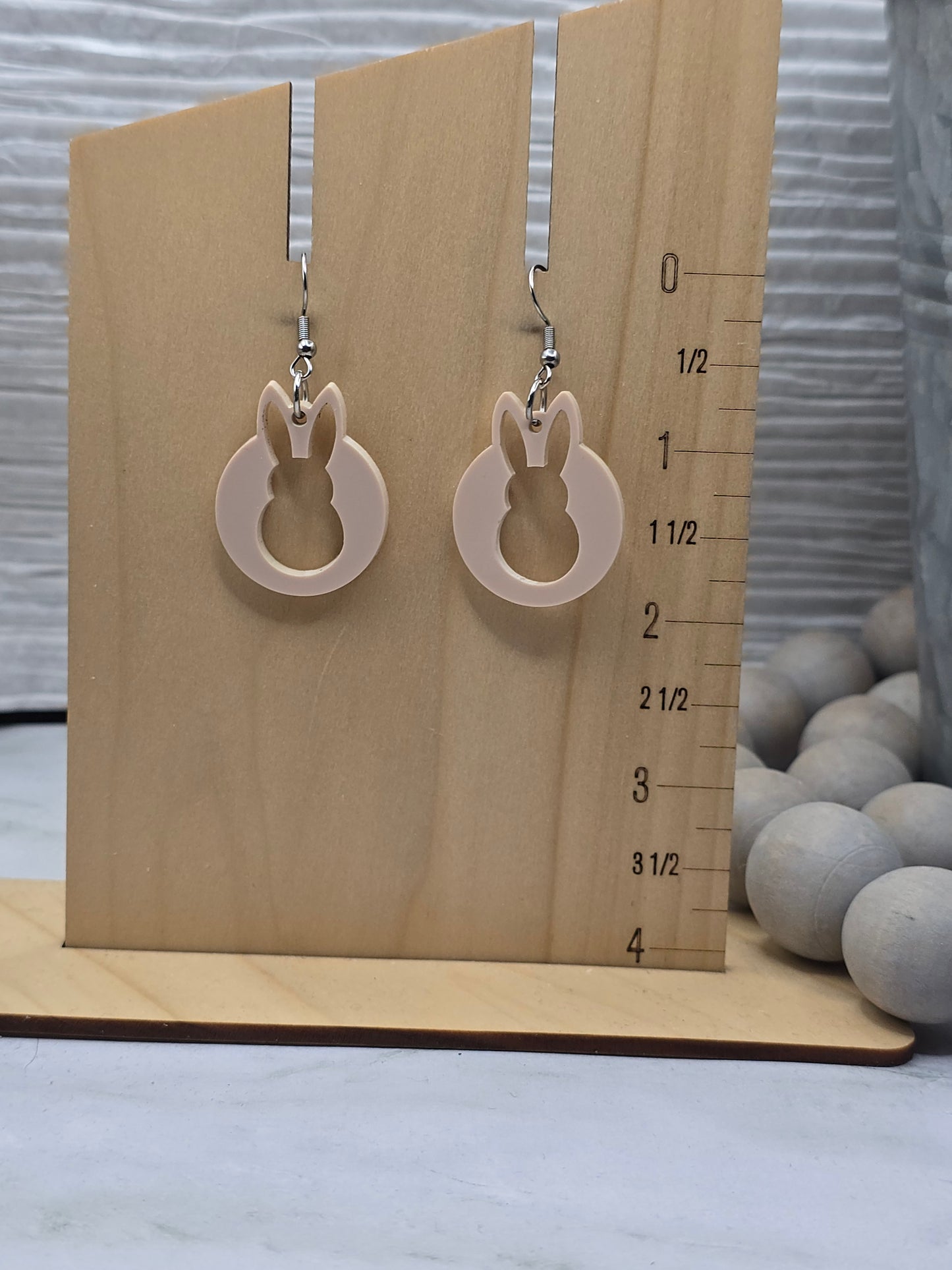 Matte Pink Bunny Earrings
