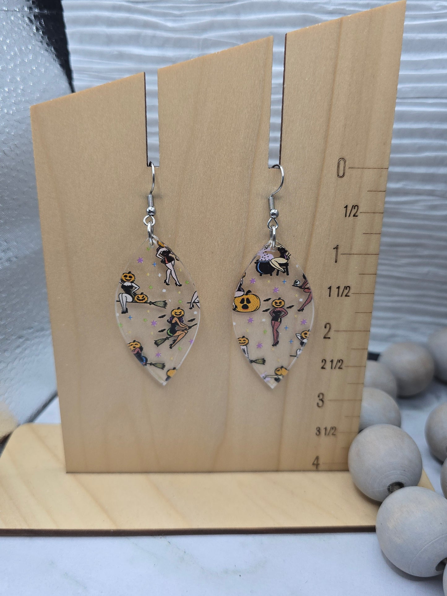Halloween Pinup Girl Petal Earrings