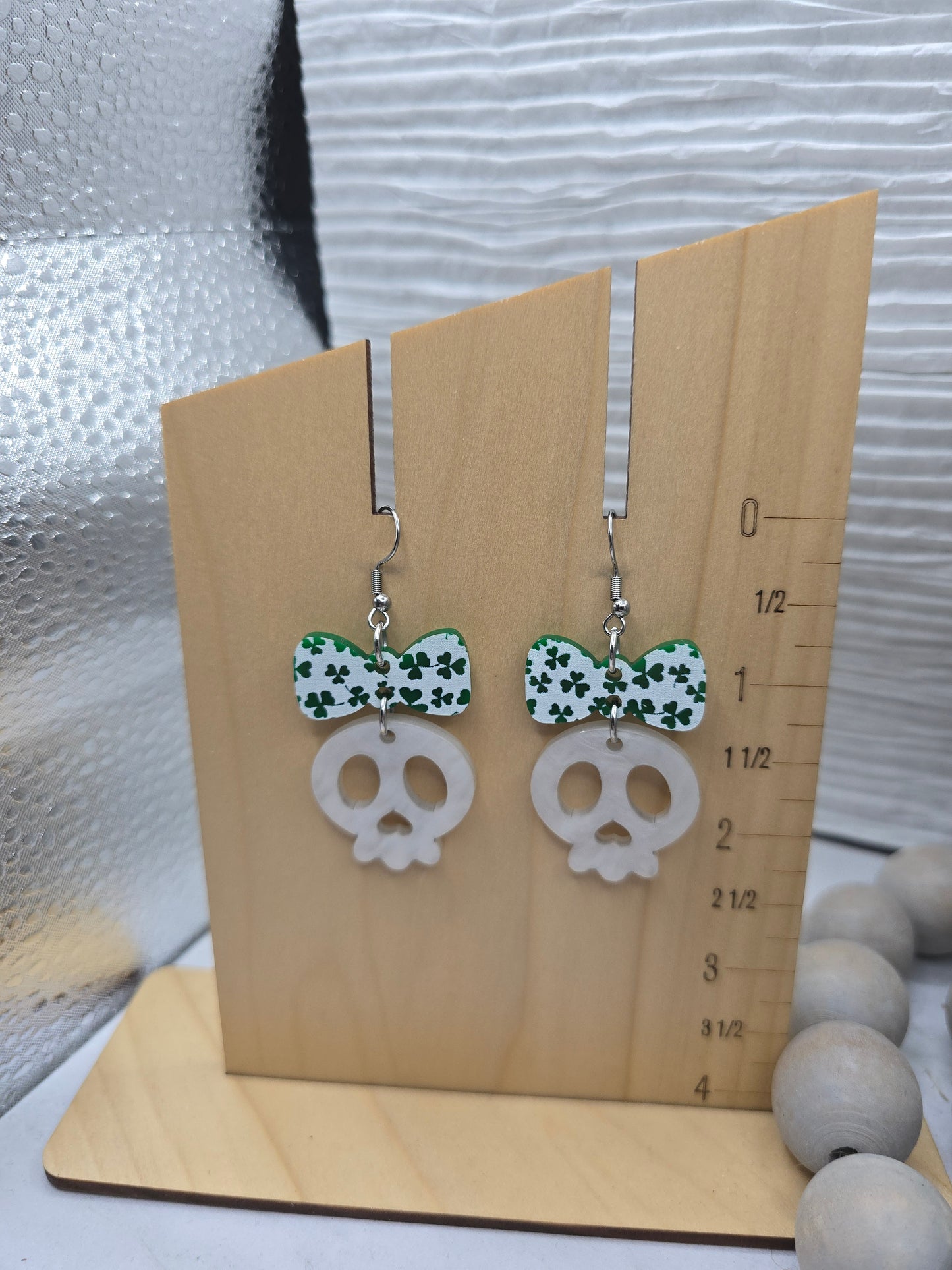 Shamrock Skull Earrings