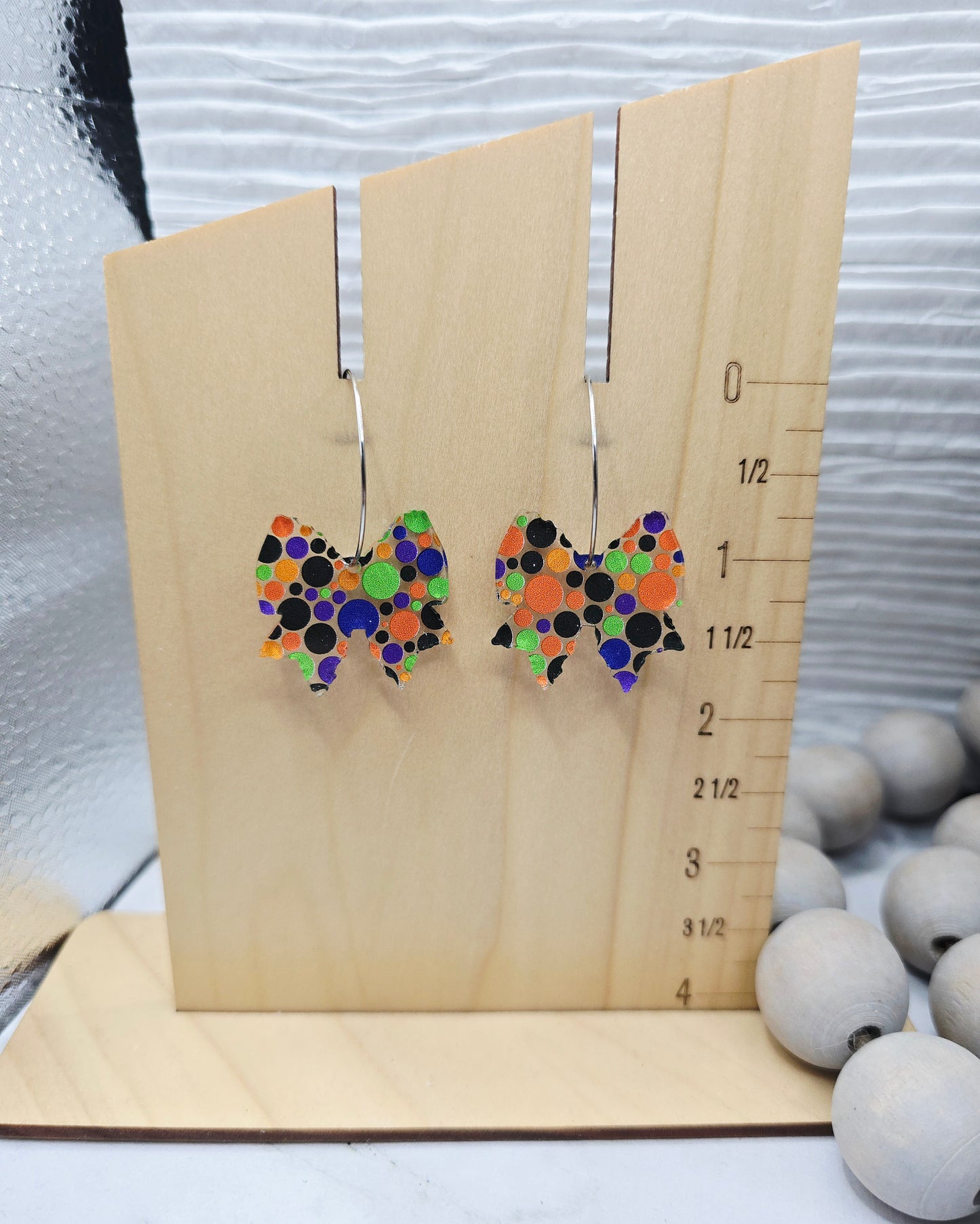 Halloween Dot Bow Earrings