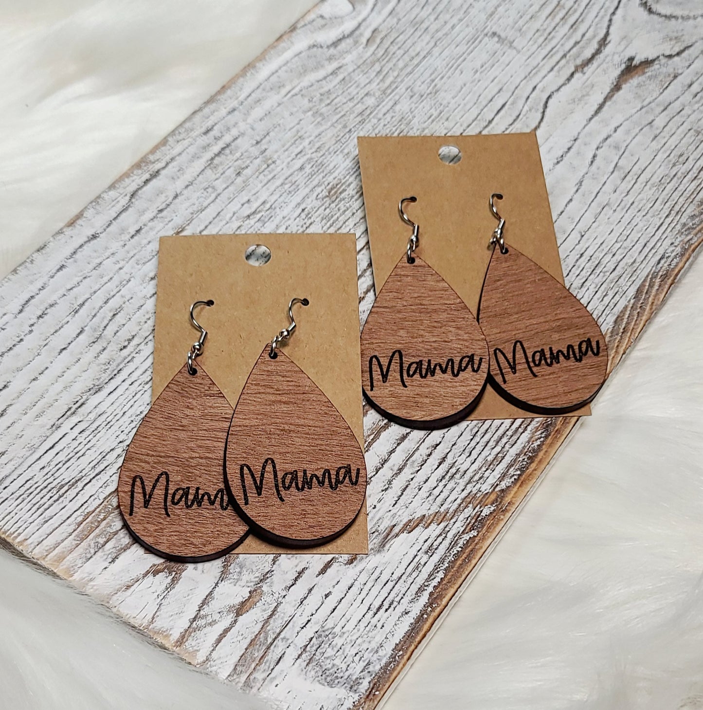 Sapele Name Earrings