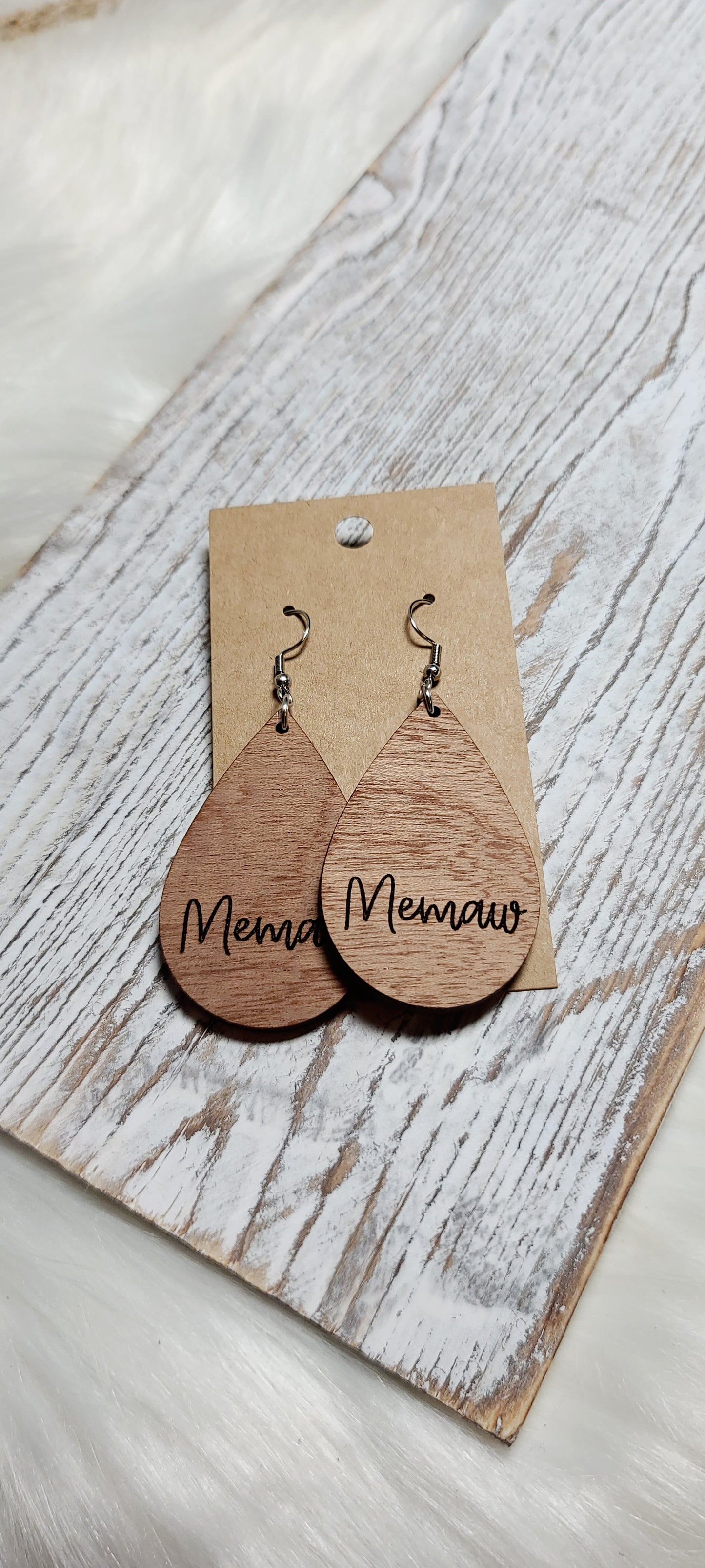 Sapele Name Earrings