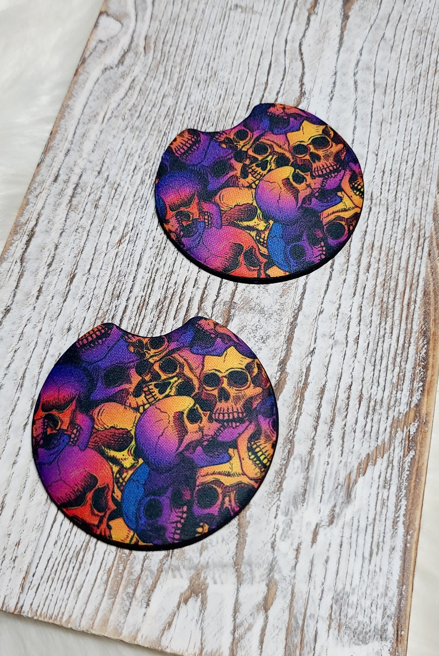 Ombre Skull Car Coasters