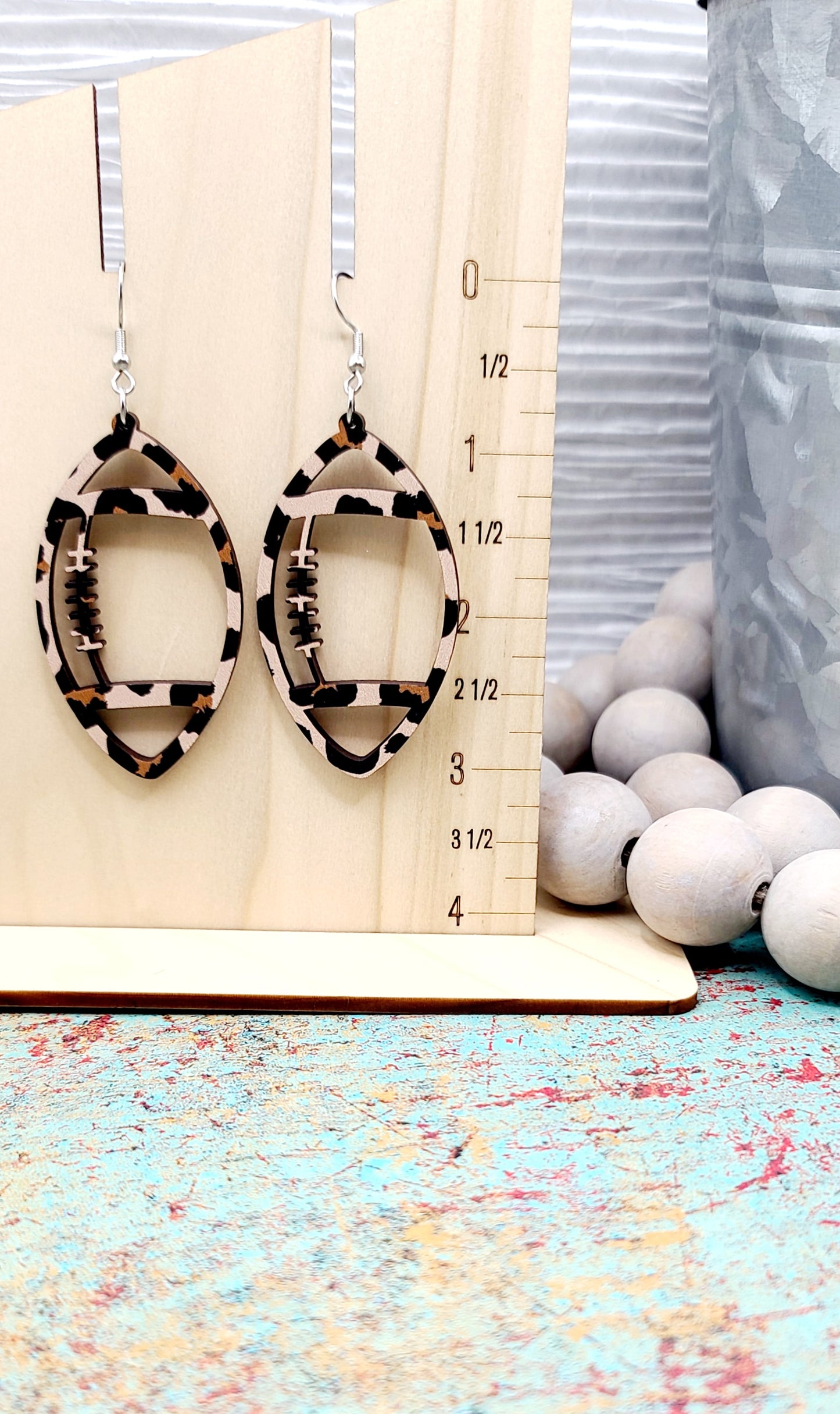 Leopard Football Earrings