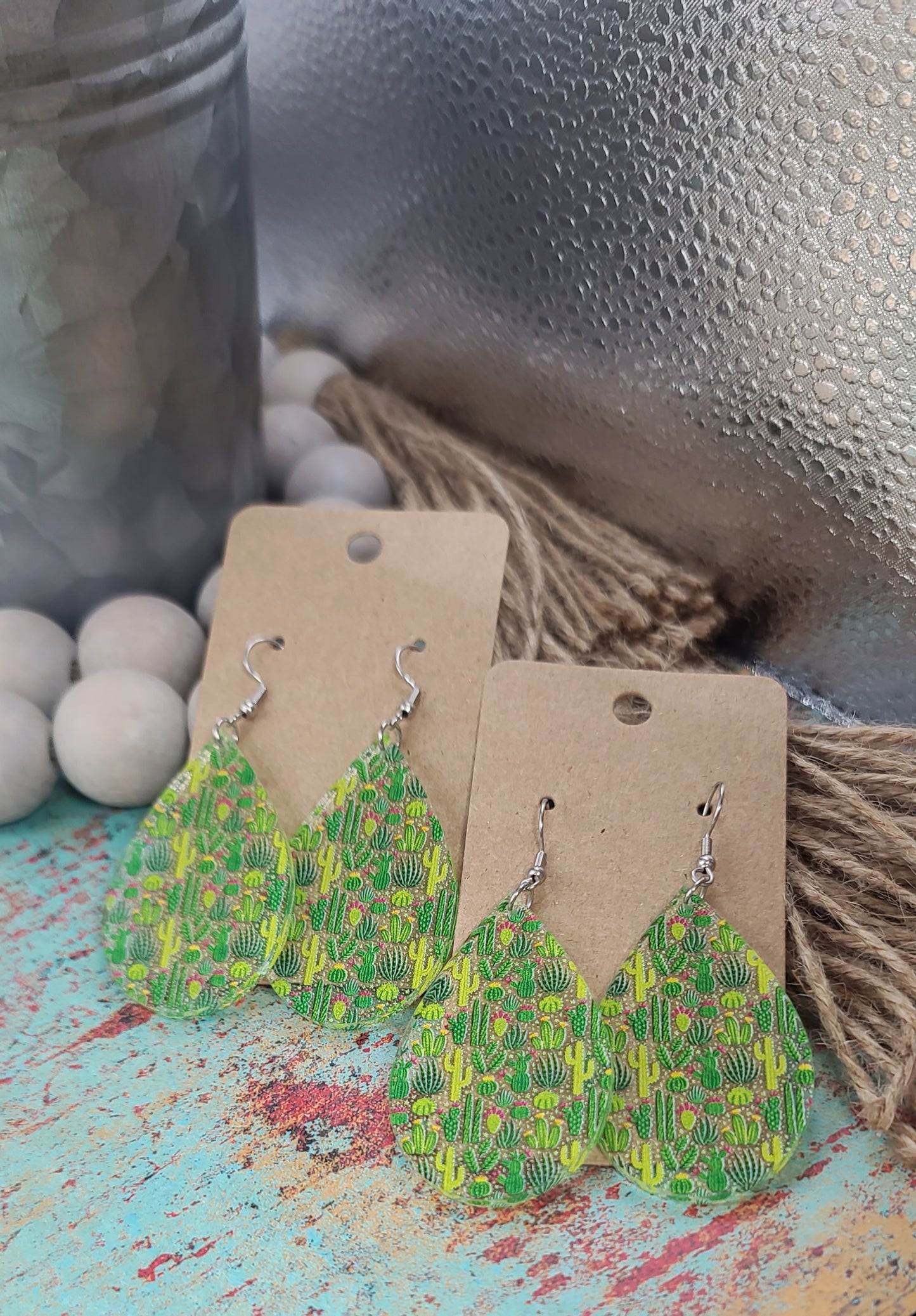 Cactus Teardrop Earrings