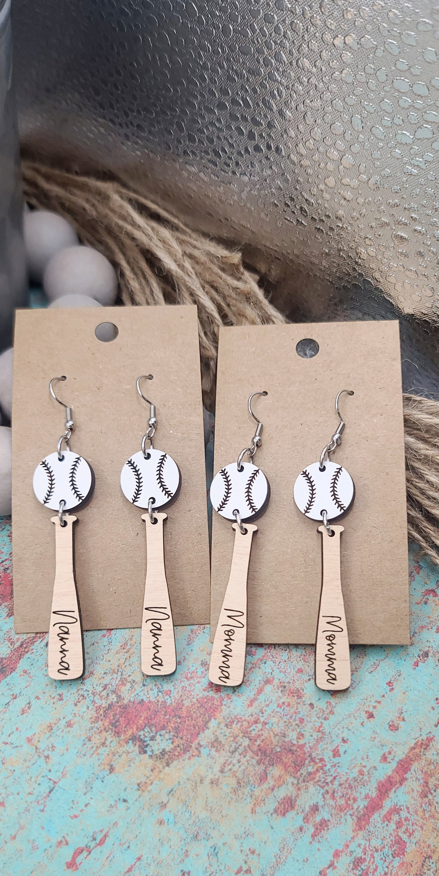 Personalized Baseball Earrings
