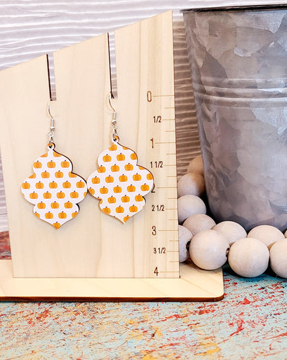 Pumpkin Quatrefoil Earrings