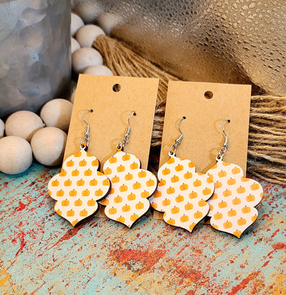 Pumpkin Quatrefoil Earrings