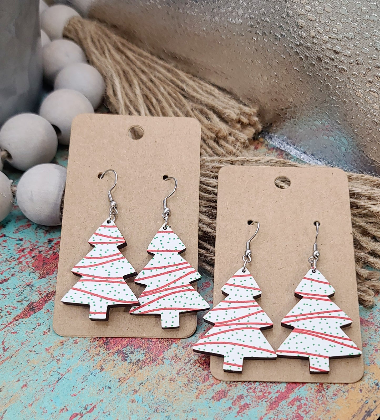 Swirly Sprinkle Tree Earrings