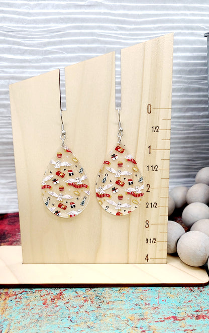 Christmas Owl Teardrop Earrings