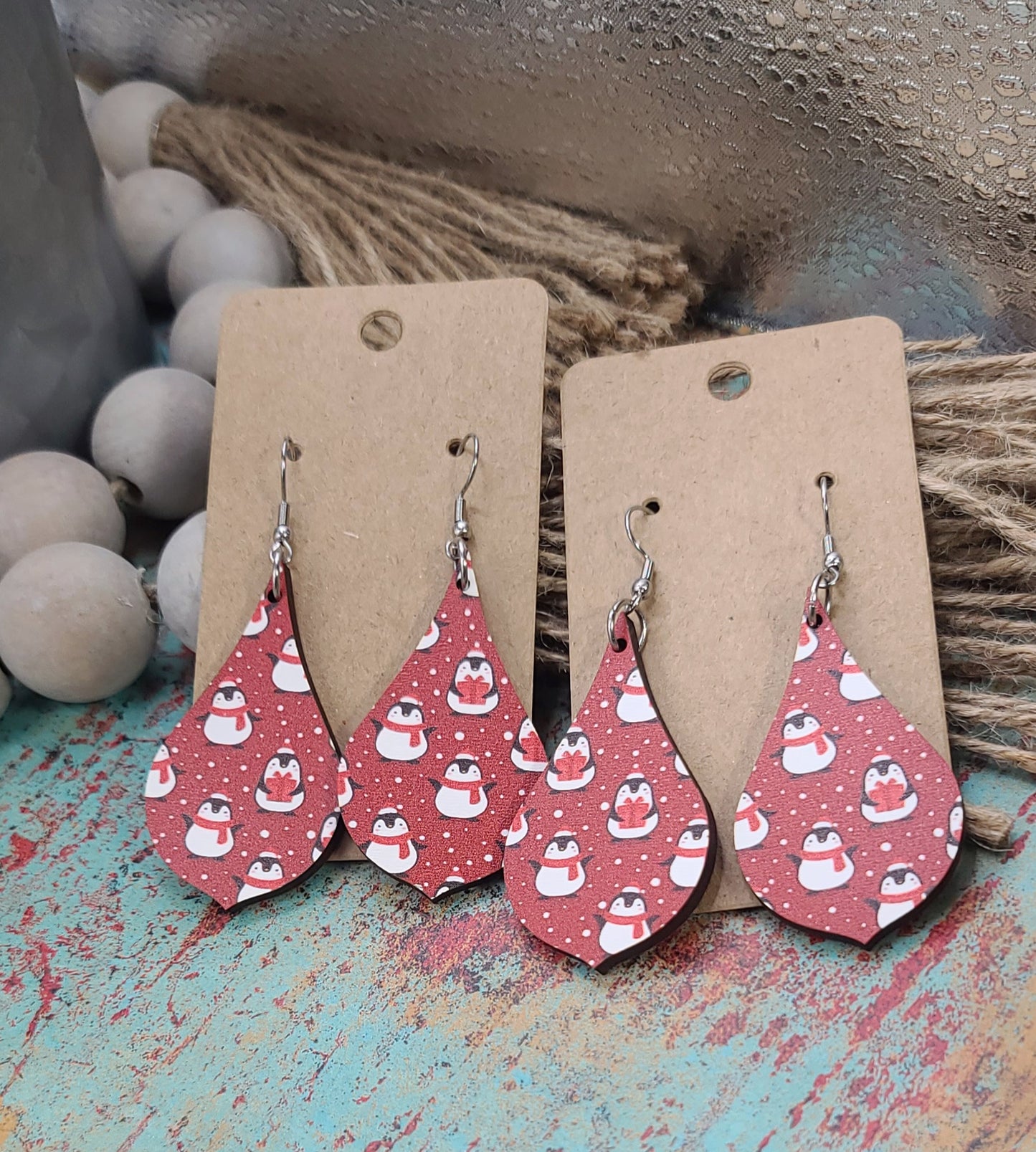 Penguin Stretch Drop Earrings