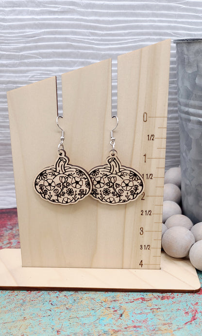 Floral Pumpkin Earrings