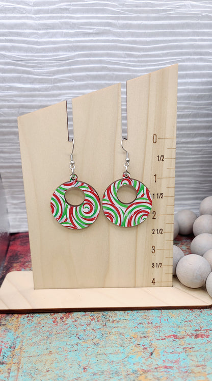 Candy Swirl Retro Circle Earrings