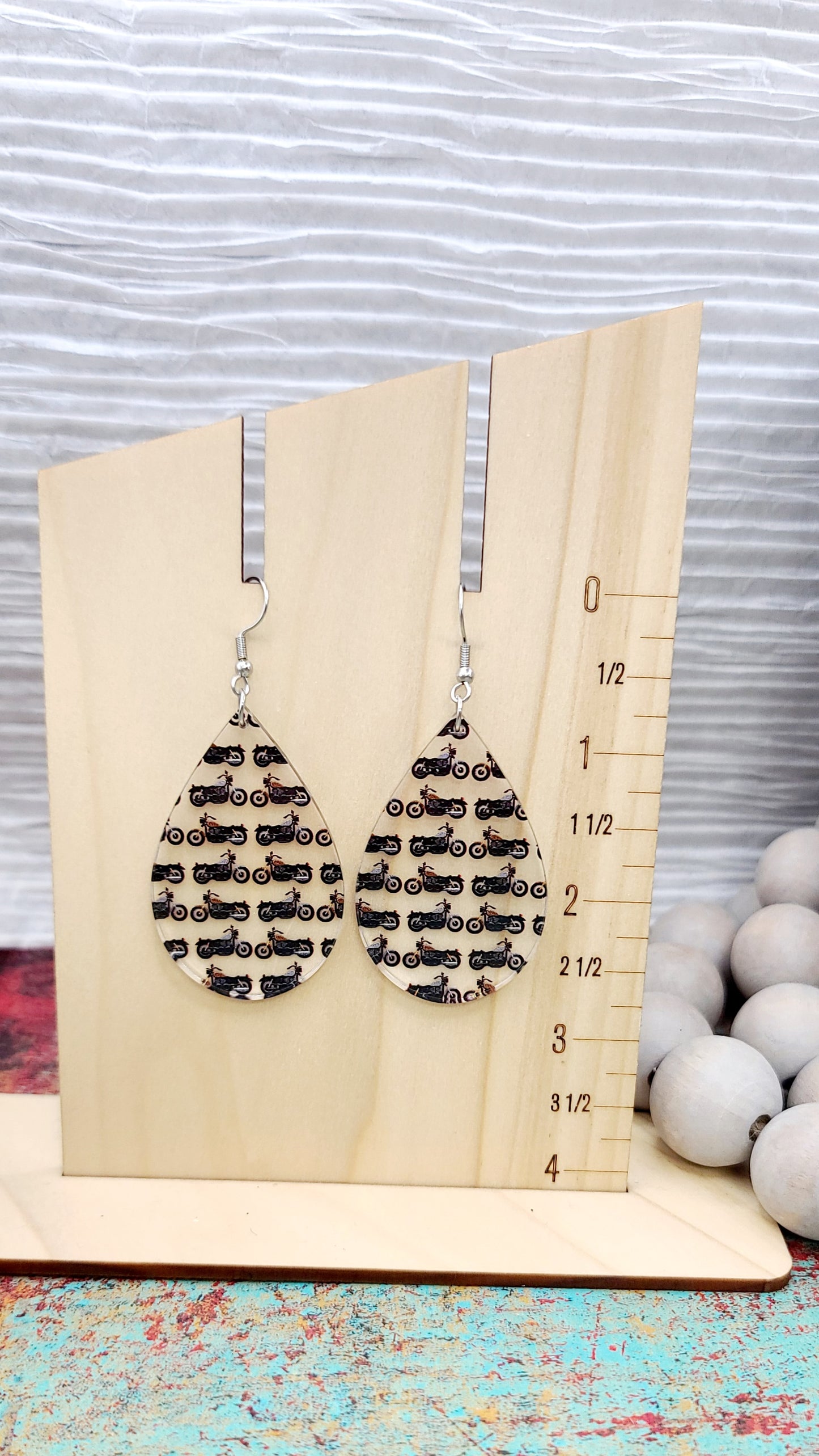 Motorcycle Teardrop Earrings