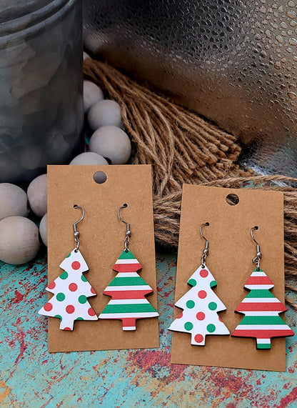 Whimsical Mismatch Christmas Tree Earrings