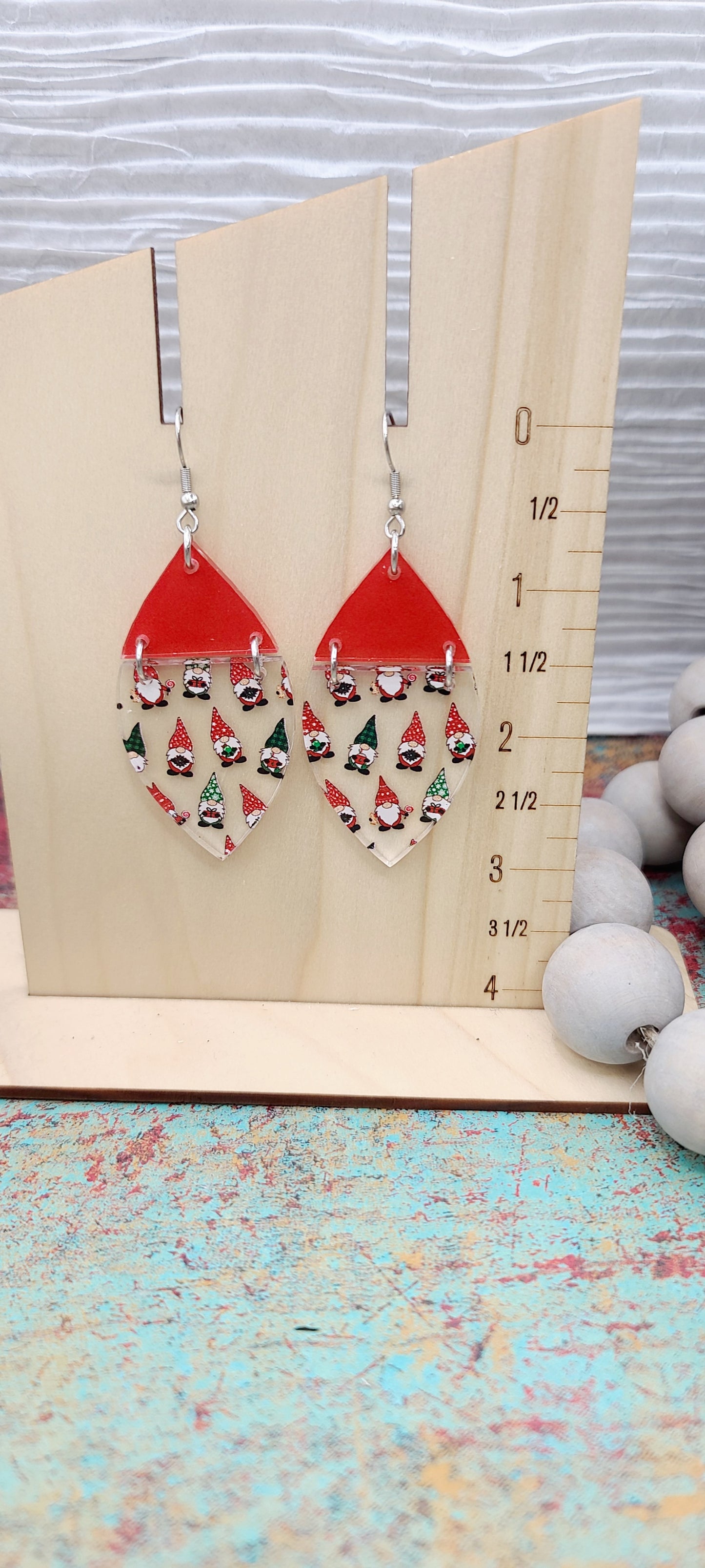 Christmas Gnome Split Petal Earrings