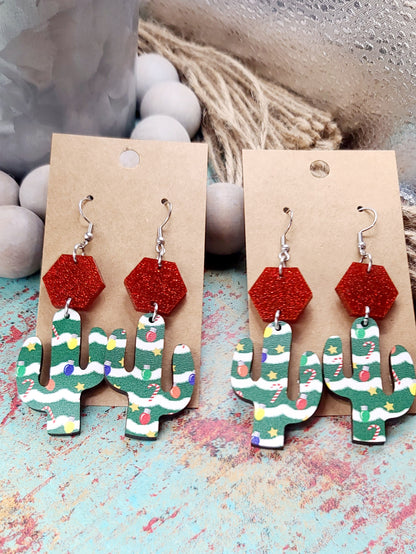 Christmas Cactus Earrings