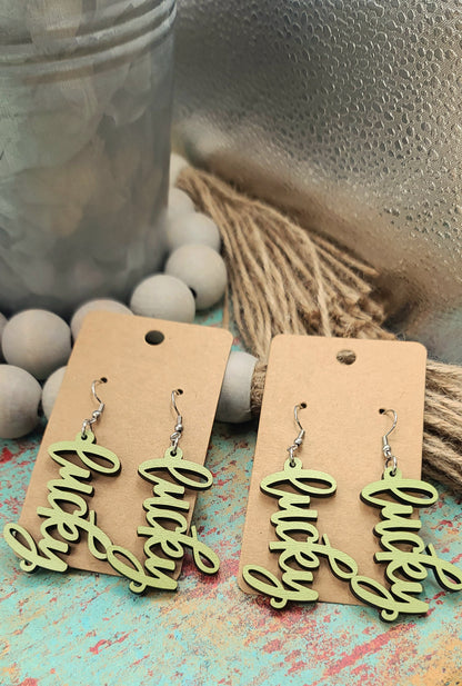 Green Lucky Earrings