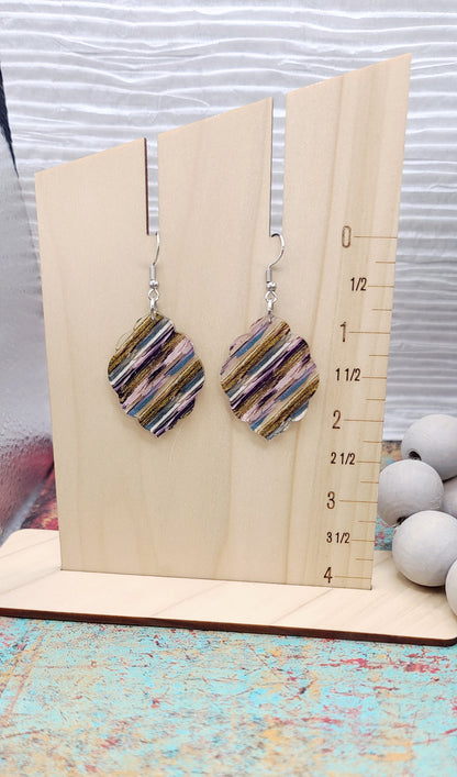 Paint Strokes Scallop Edge Earrings