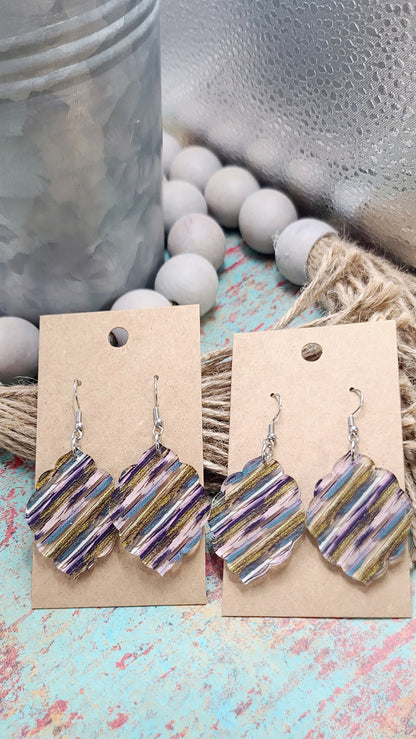 Paint Strokes Scallop Edge Earrings