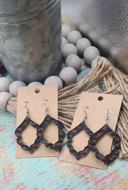 Camo Cutout Earrings