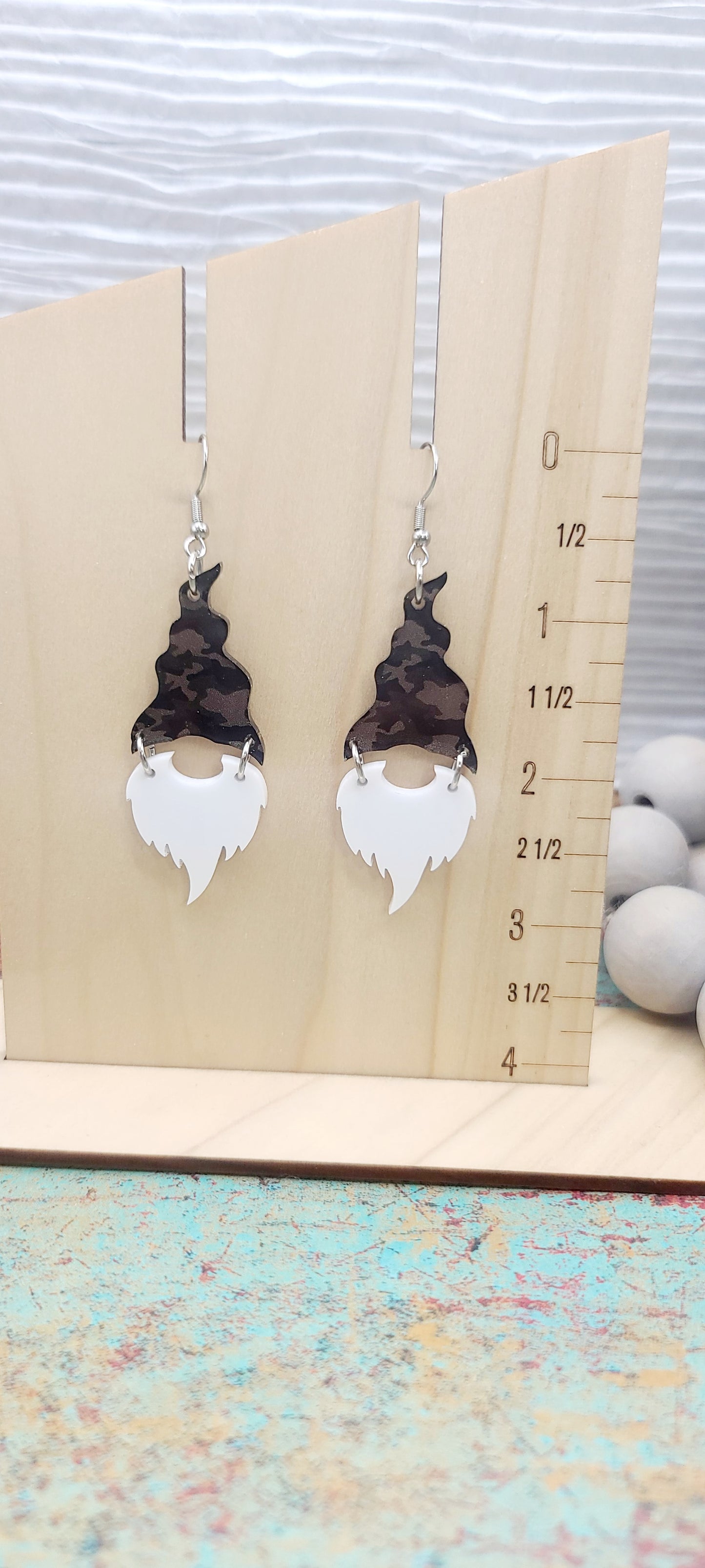 Camo Gnome Earrings