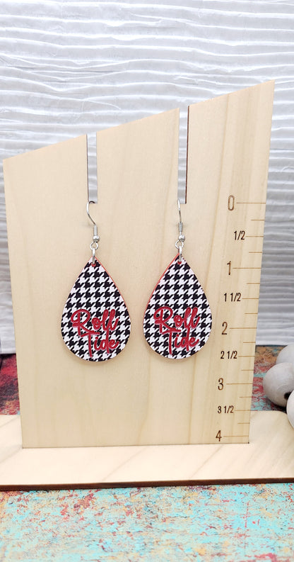 Houndstooth Tide Teardrop Earrings