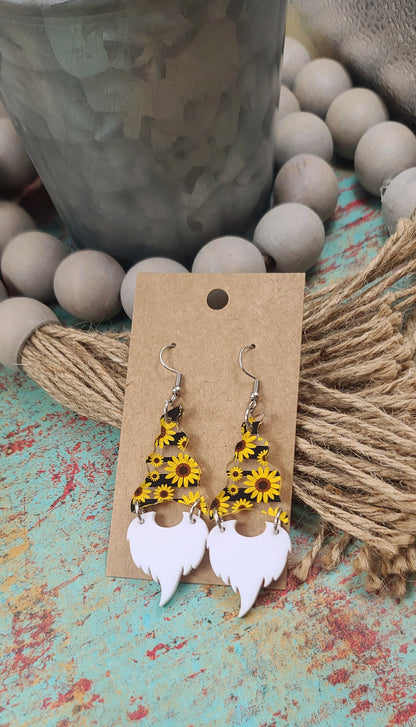 Sunflower Gnome Earrings