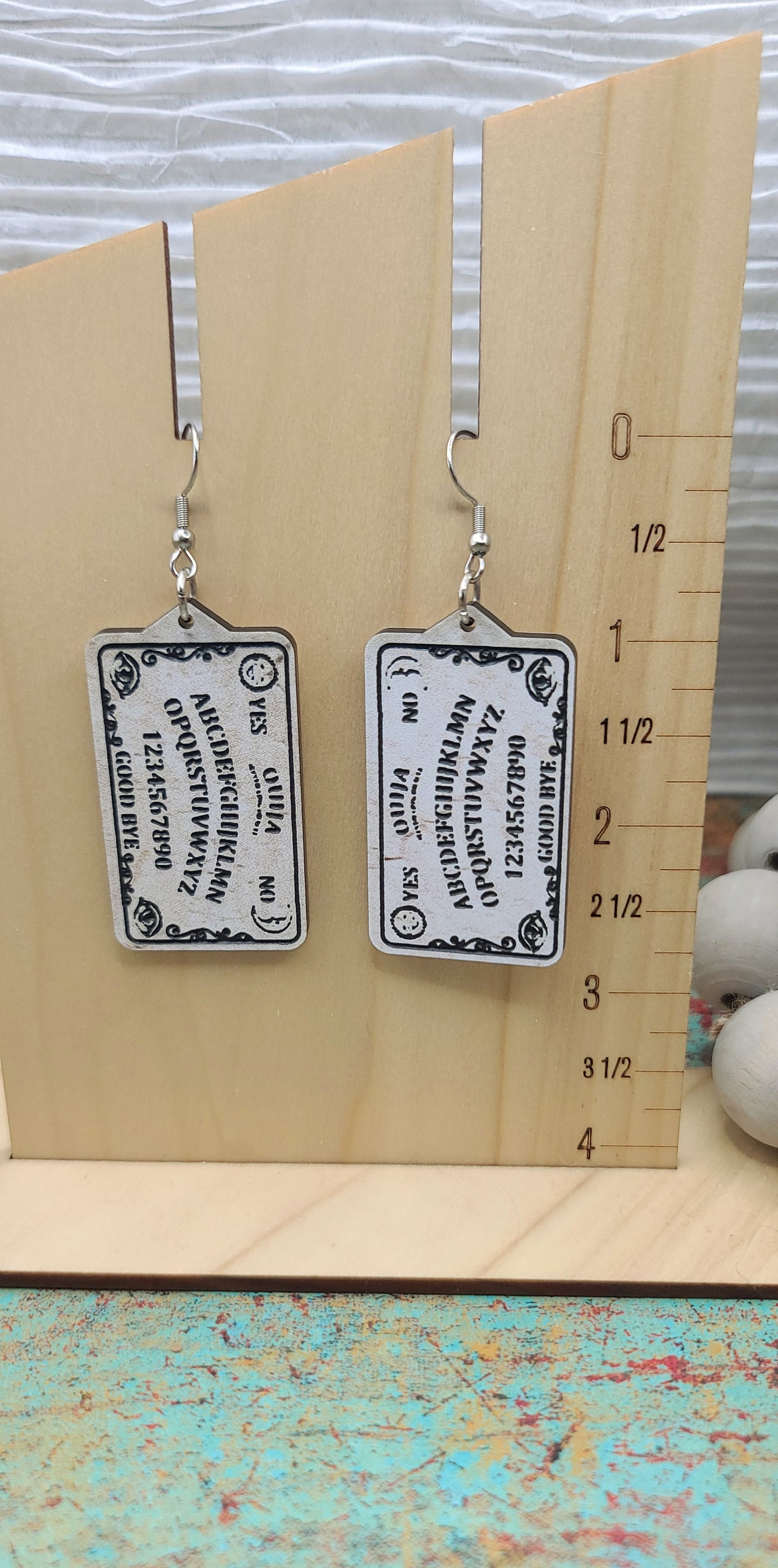 Rustic Ouija Board Earrings