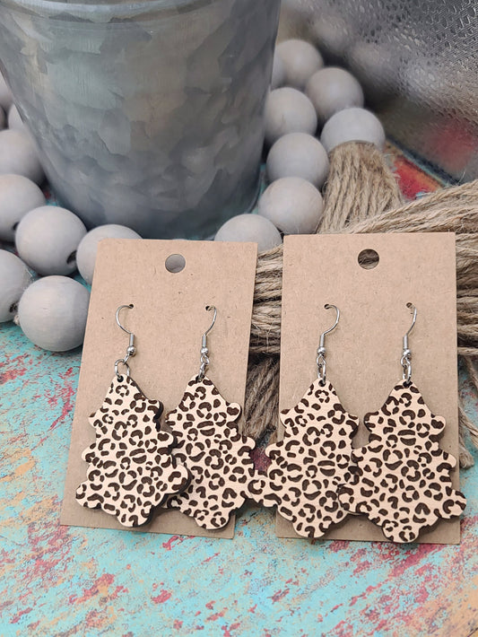 Maple Leopard Tree Earrings