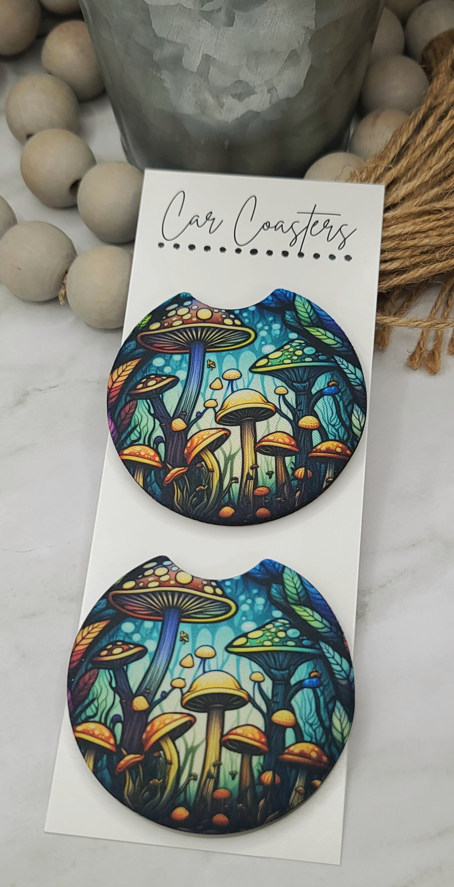 Mushroom Car Coasters