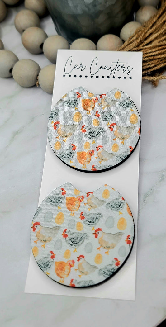 Chicken Car Coasters