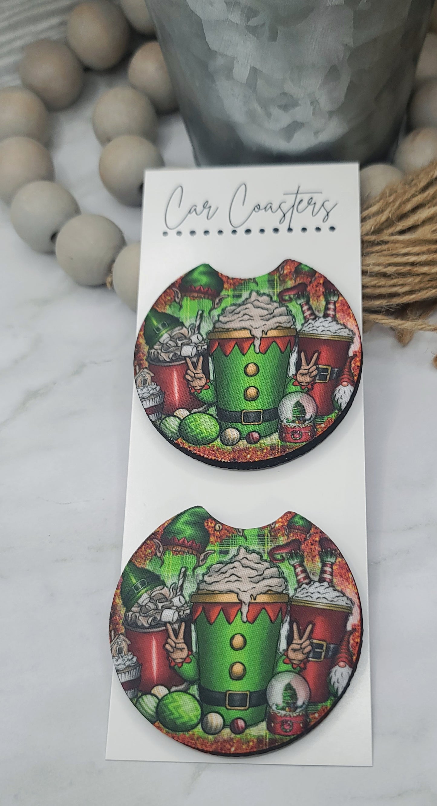 Christmas Coffee Car Coasters