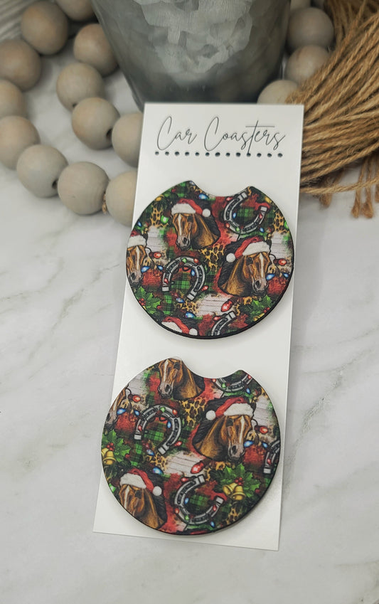 Christmas Horse Car Coasters