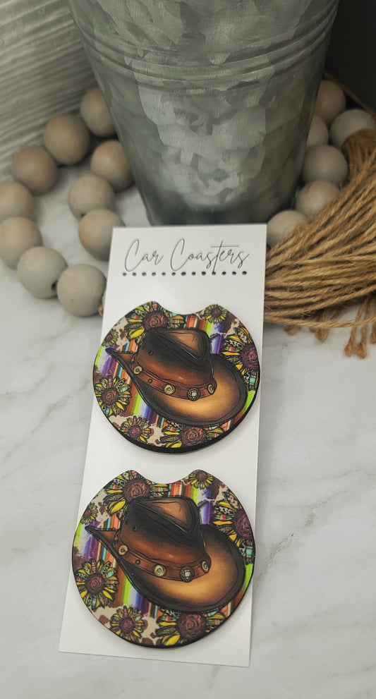 Cowboy Hat Car Coasters