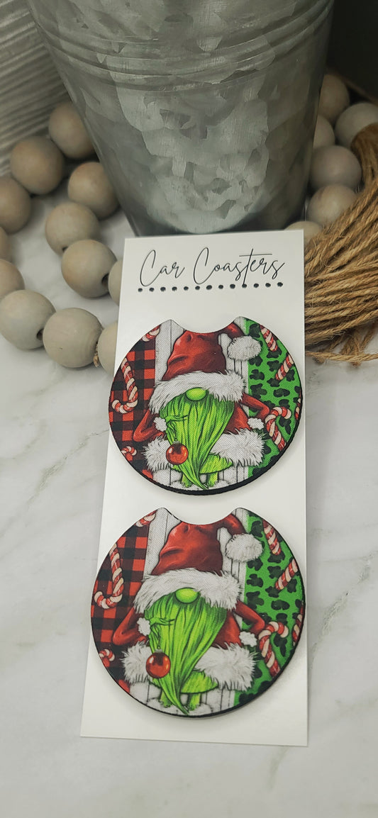 Green Gnome Car Coasters