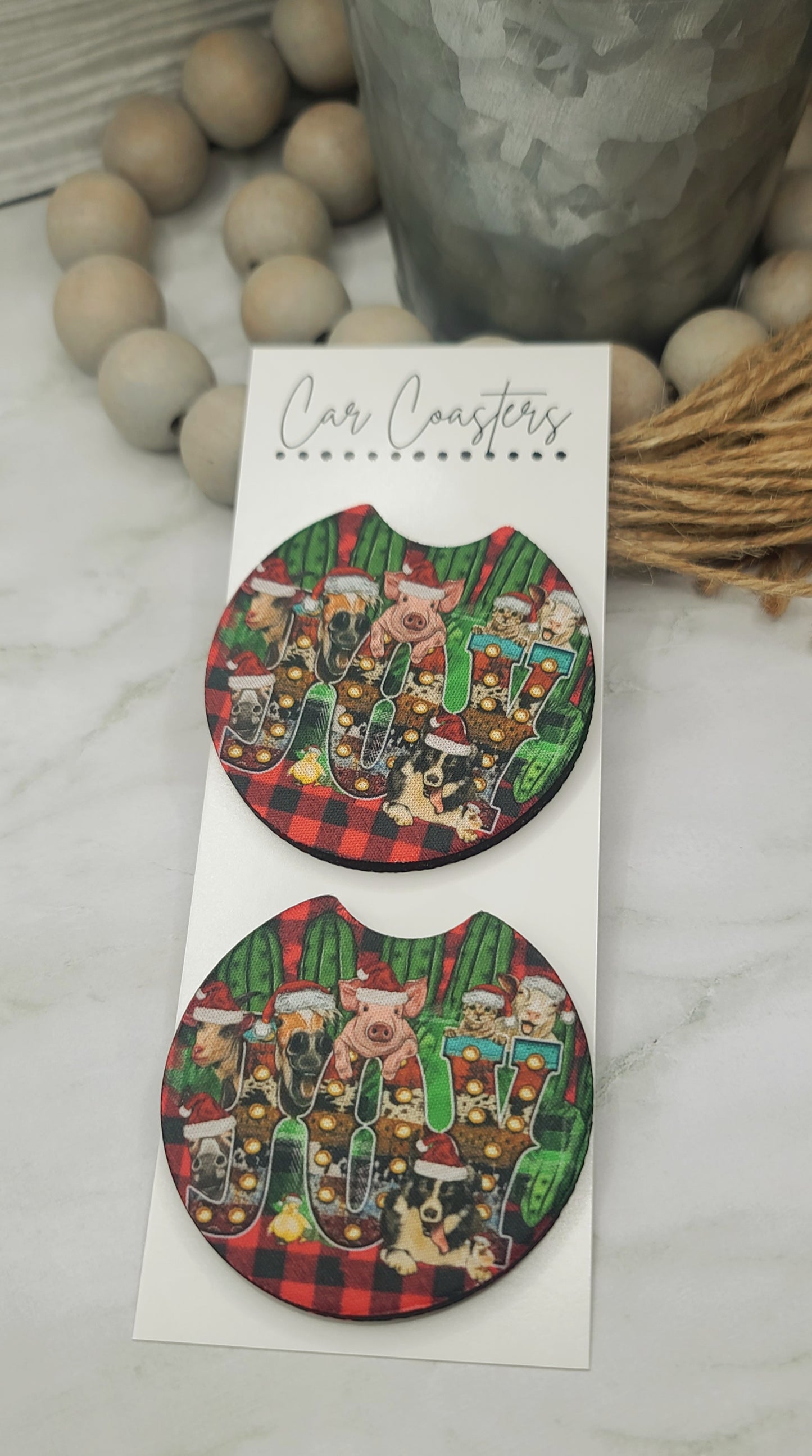 Joy Farm Animal Car Coasters