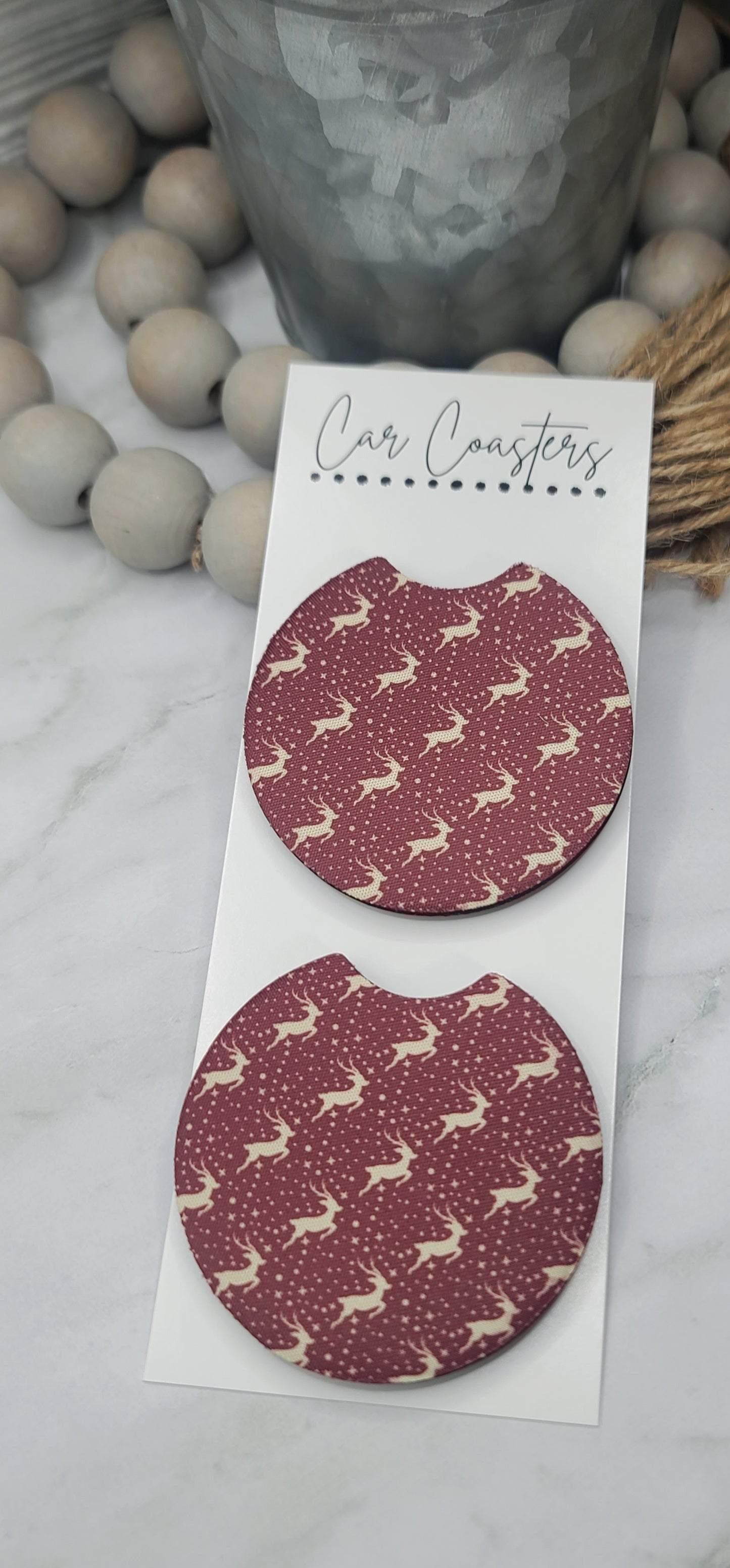 Leaping Reindeer Car Coasters