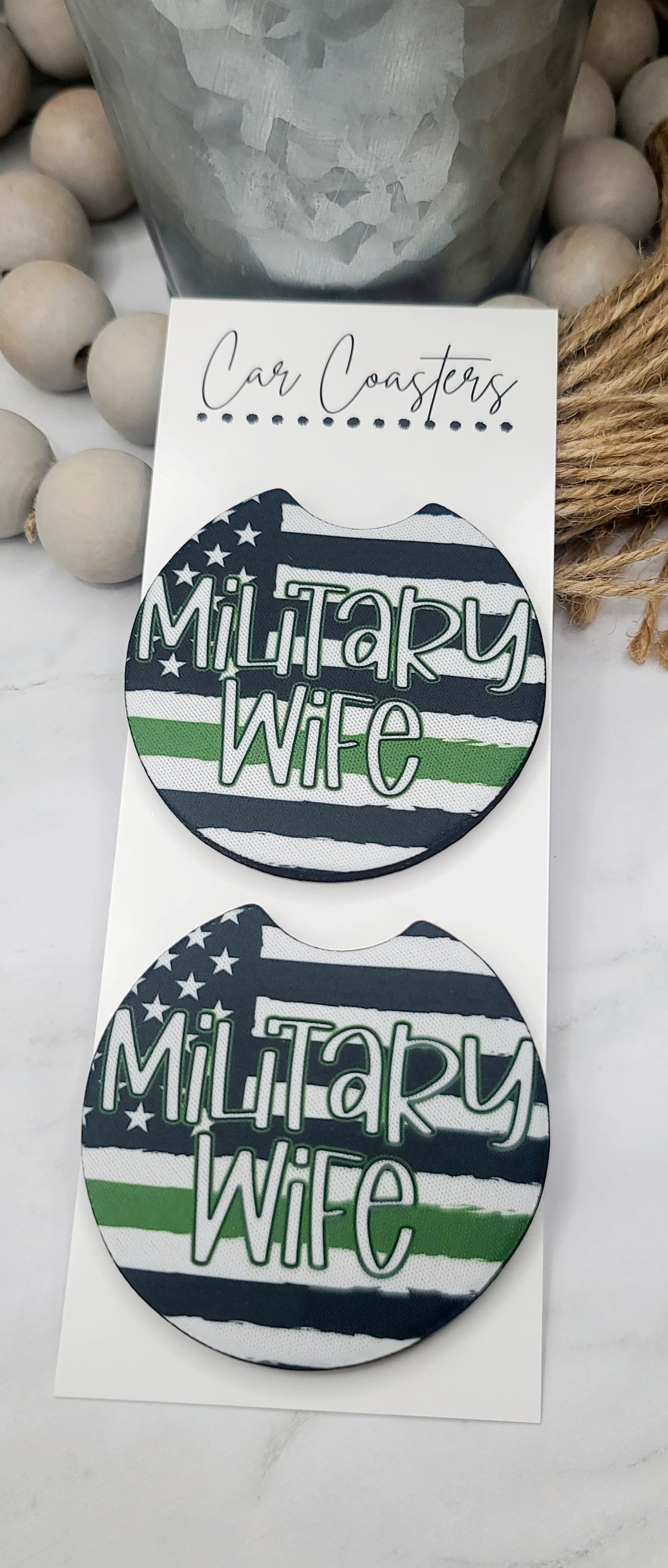 Military Wife Car Coasters