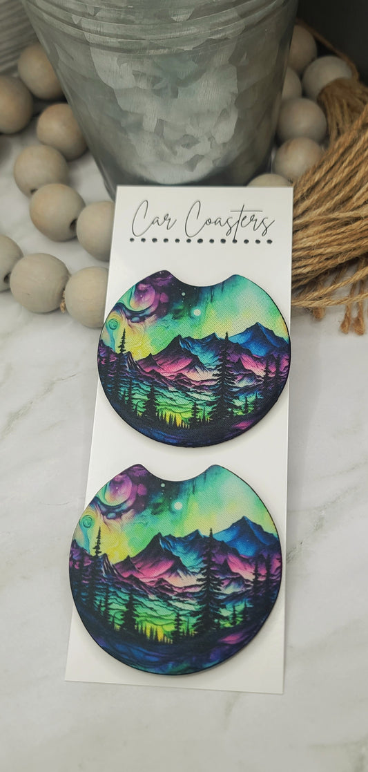 Mountain Sky Car Coasters