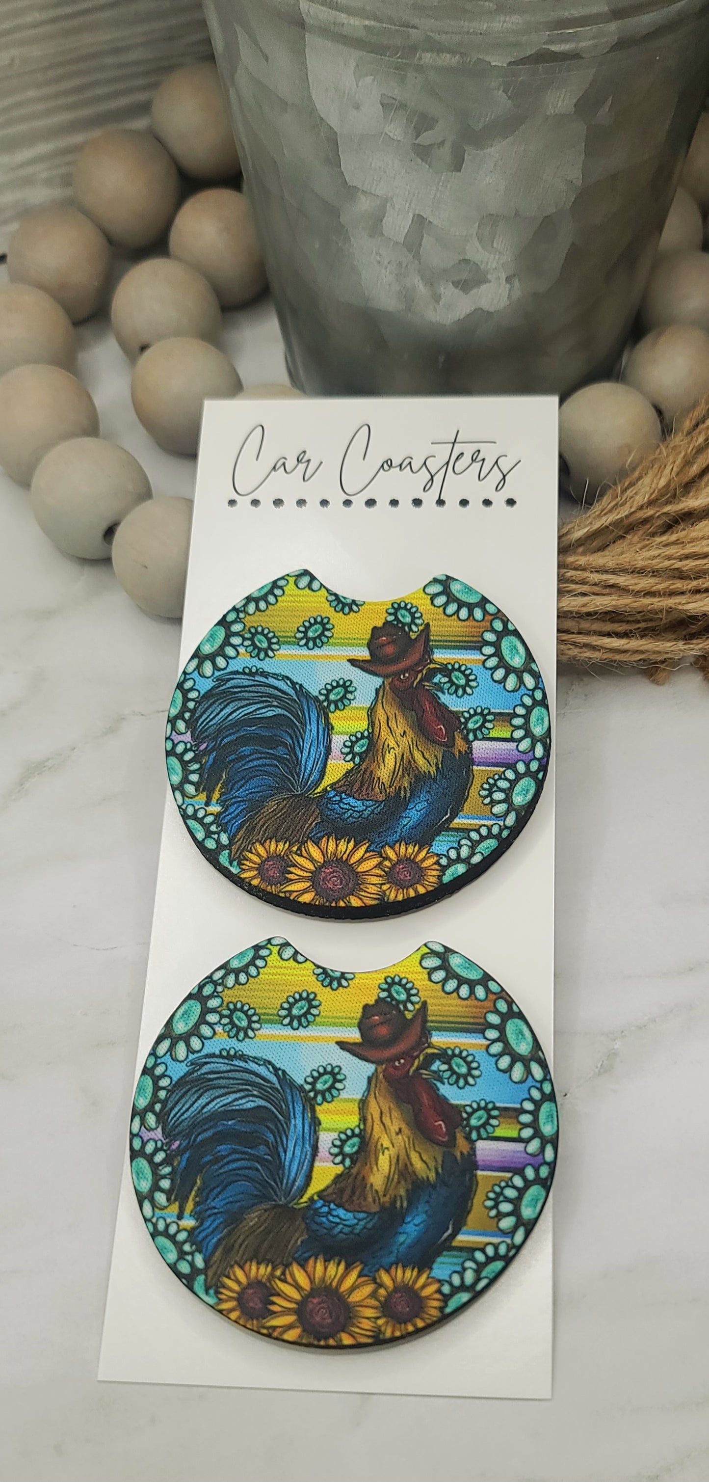 Rooster Car Coasters