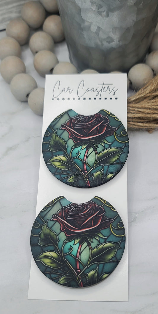 Rose Car Coasters