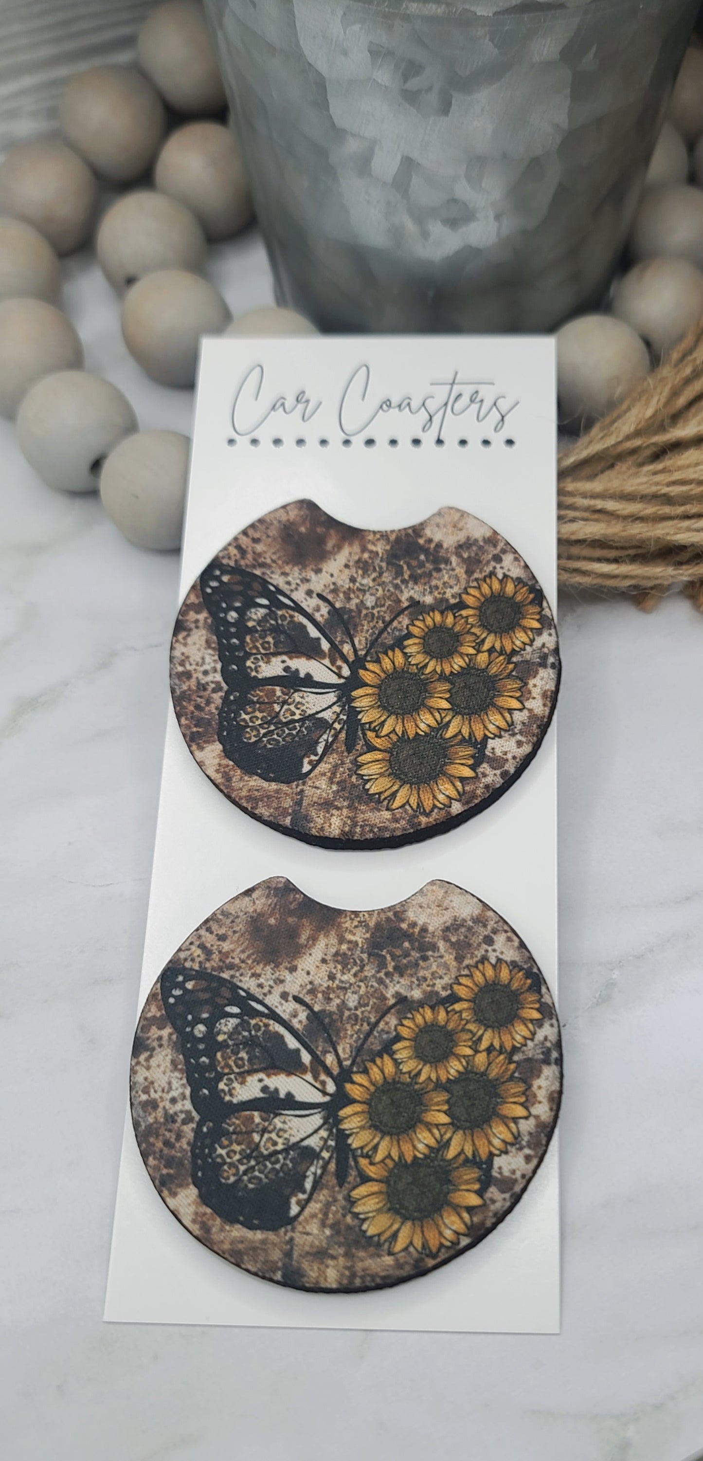 Sunflower Butterfly Coasters